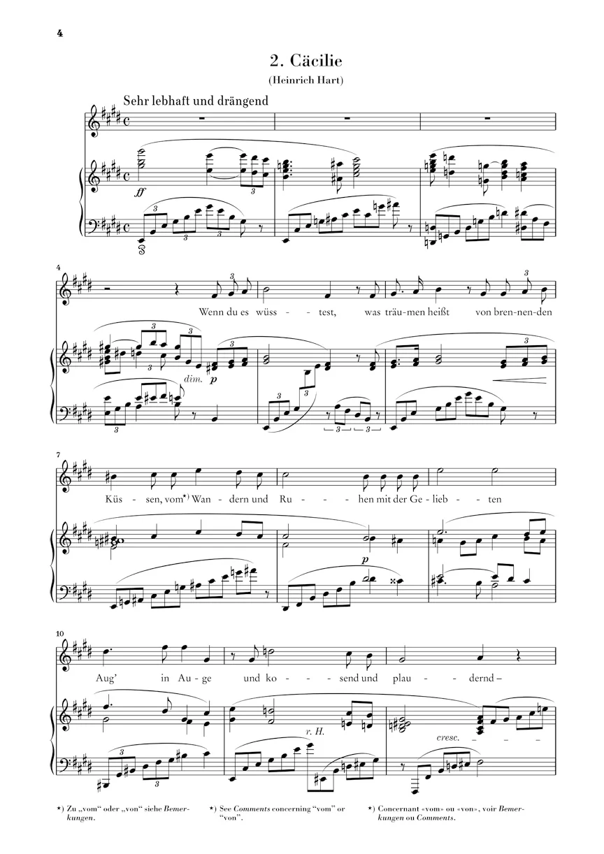 R. Strauss: Four Songs, Op. 27 for Voice and Piano - High Voice - Image 4