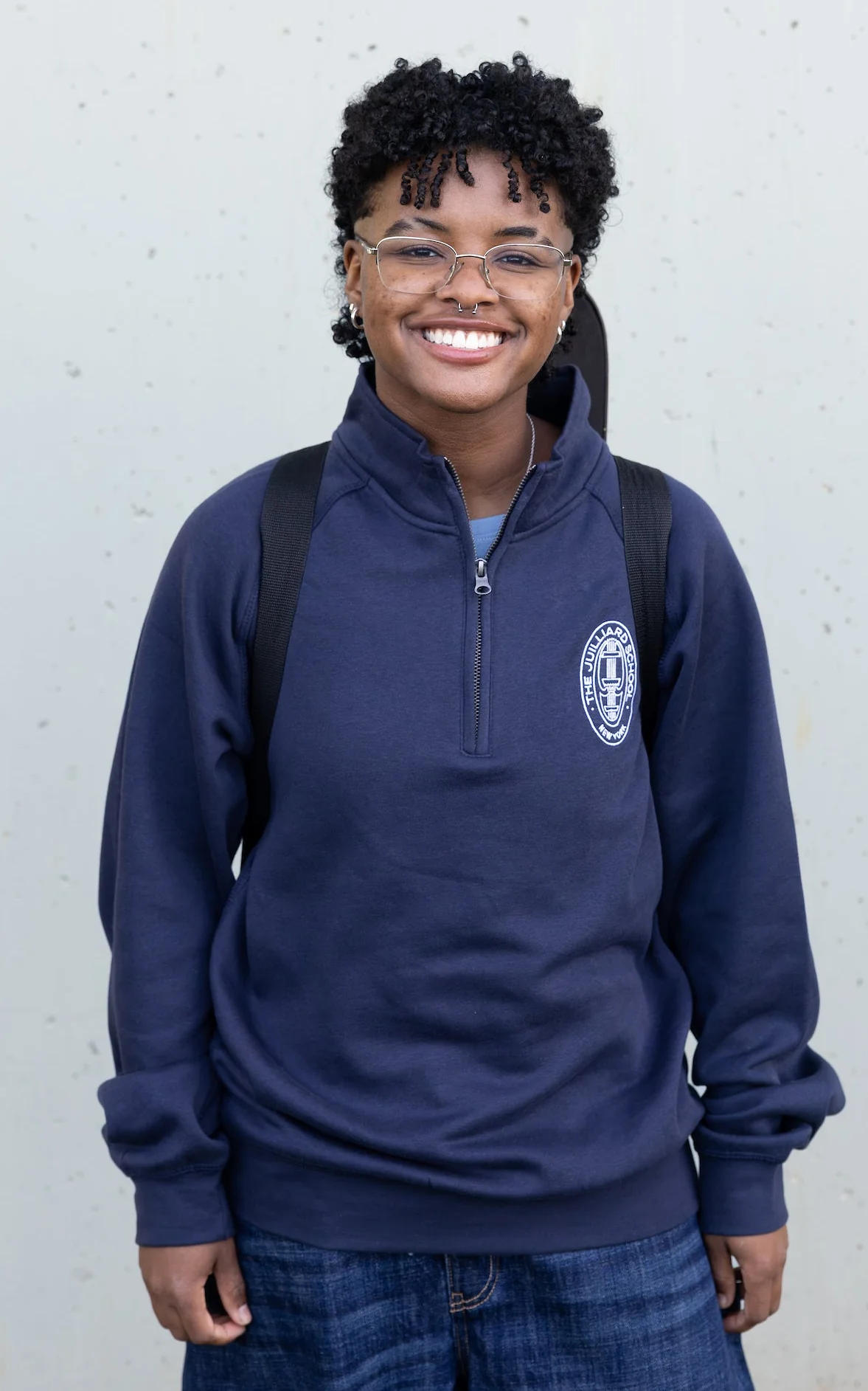 Sweatshirt: Essential Unisex Quarter Zip with Embroidered Seal - Image 4