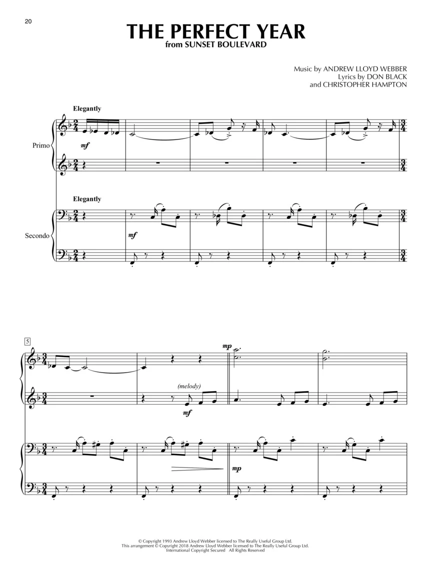 Lloyd Webber, Andrew - Favorites for Piano Duet - Image 5