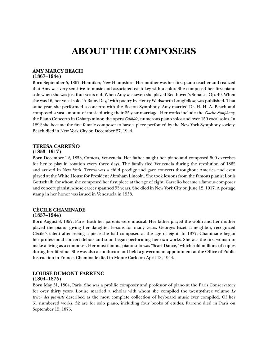 Women Composers in History 19 Intermediate to Late Intermediate Piano Pieces by 8 Composers - Image 4